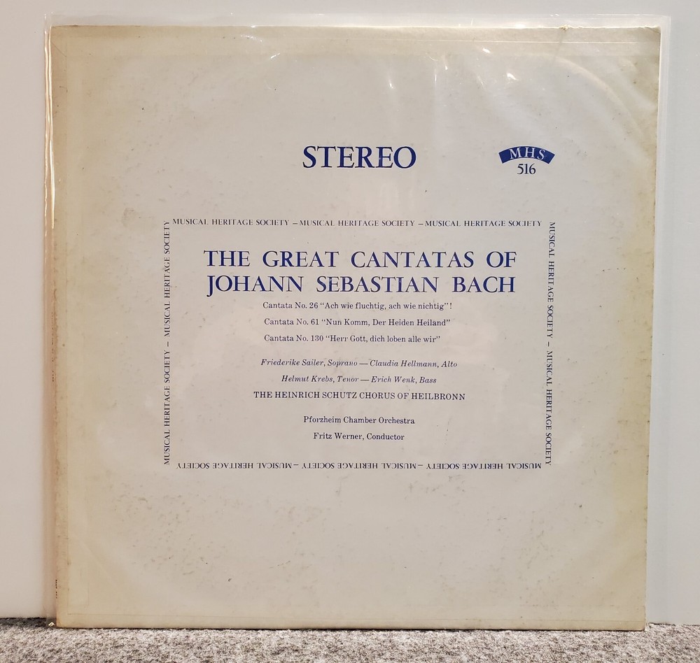 Johann Sebastian Bach The Great Cantatas of No. 26 61 130 MHS Vinyl LP VG