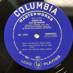 Concerto Viola And Der Schwanendreher LP Vinyl Record Primrose Columbia ML 4905