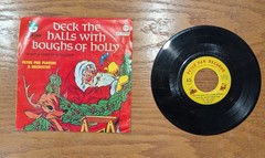 Frosty the Snowman and Deck the Halls Vintage Vinyl Records 45 RPM