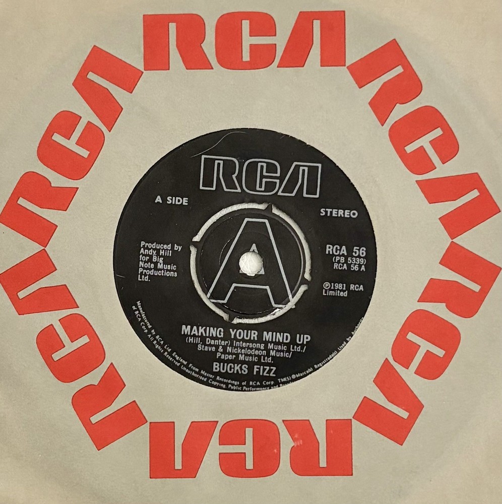 EUROVISION UNITED KINGDOM 1981 BUCKS FIZZ Making Your Mind Up – 7” single