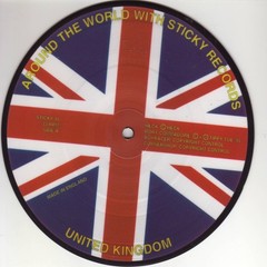 Various – Around The World With Sticky Records (United Kingdom) (7″, EP, Ltd, Pi