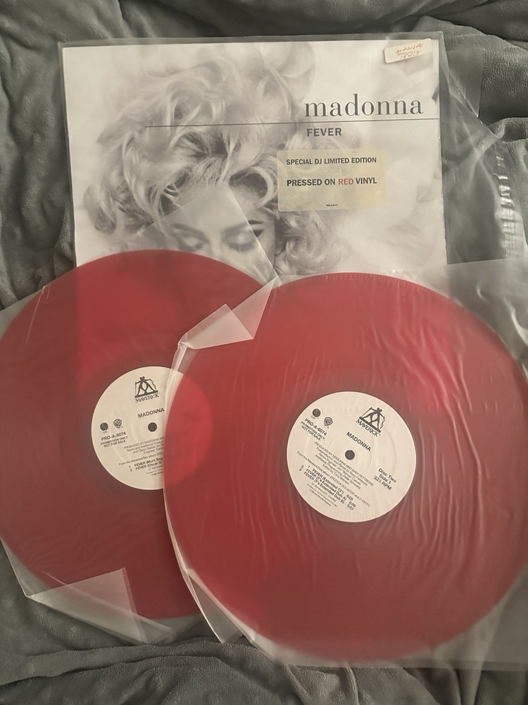 MADONNA FEVER 2 x 12” RED VINYL PROMO LP RECORD SPECIAL DJ LIMITED EDT US 1993