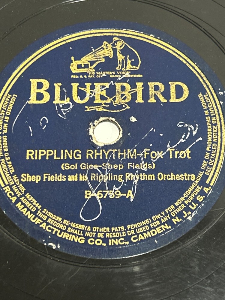 Shep Fields Signed Autograph – Bluebird 78 Rippling Rhythm / Basin Street Blues
