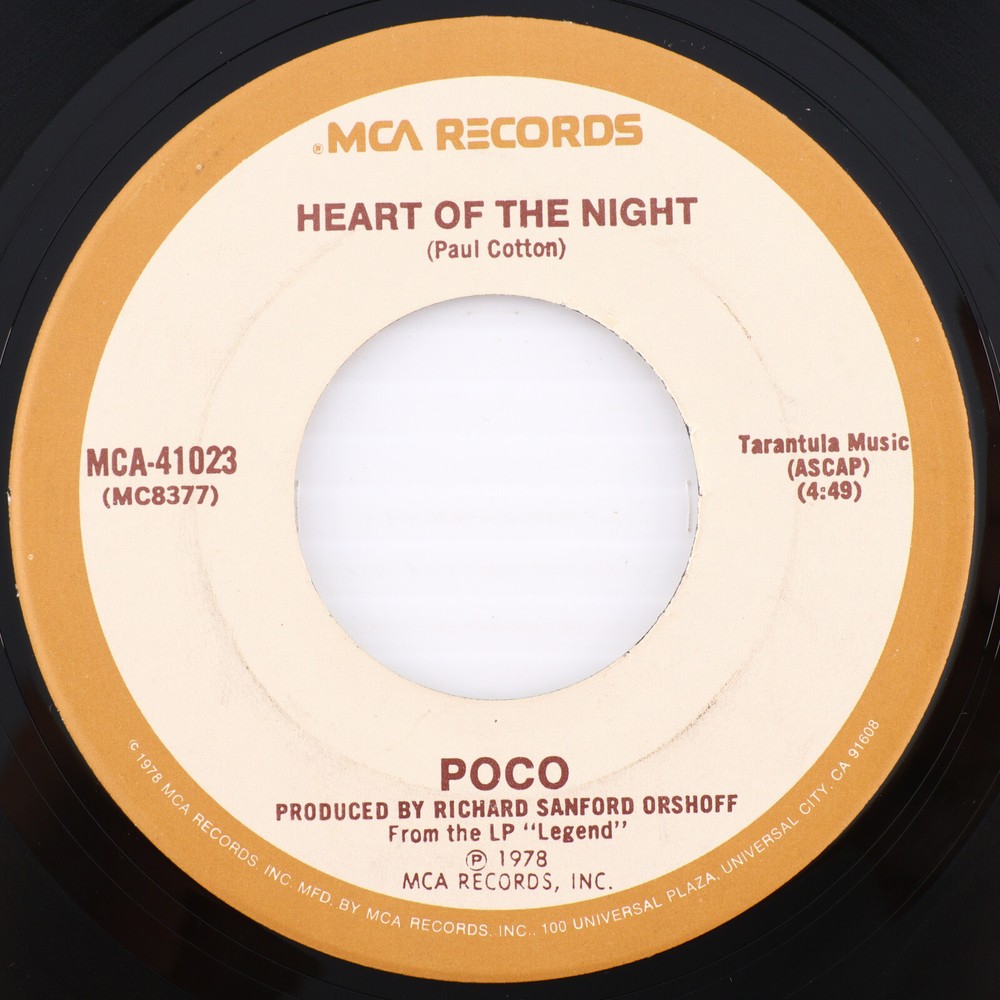 Poco – Heart Of The Night / The Last Goodbye – 1978 45 rpm MCA-41023
