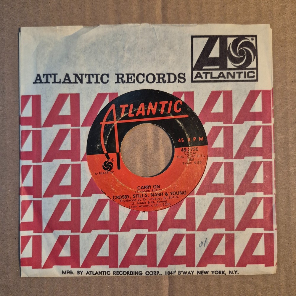Crosby, Stills, Nash & Young “Teach Your Children-Carry On” 7″45 Atlantic 2735