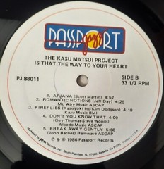 The Kazu Matsui Project – Is That The Way To Your Heart LP Passport Jazz VG+