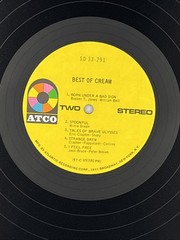 CREAM Best Of Cream Vinyl LP1969 SD 33-291 ATCO Tested