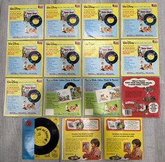 Cinderella,Peter Pan,Read Along Story Book 45 R.P.M Records SEE PHOTOS Lot Of 15