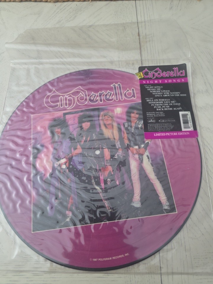 Cinderella: Night Songs 1986 Mercury Records Picture Disc Vinyl LP Hype Sticker