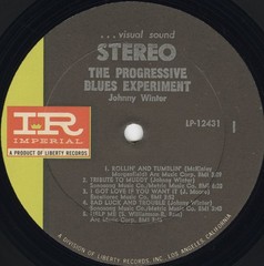 JOHNNY WINTER PROGRESSIVE BLUES EXPERIMENT LP & RESTORED BACKUP AUDIO ON 24k CD