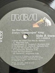 EVELYN “CHAMPAGNE” KING: So Romantic Vinyl LP 1984 (RCA AFL1-5308) Shrink/Hype