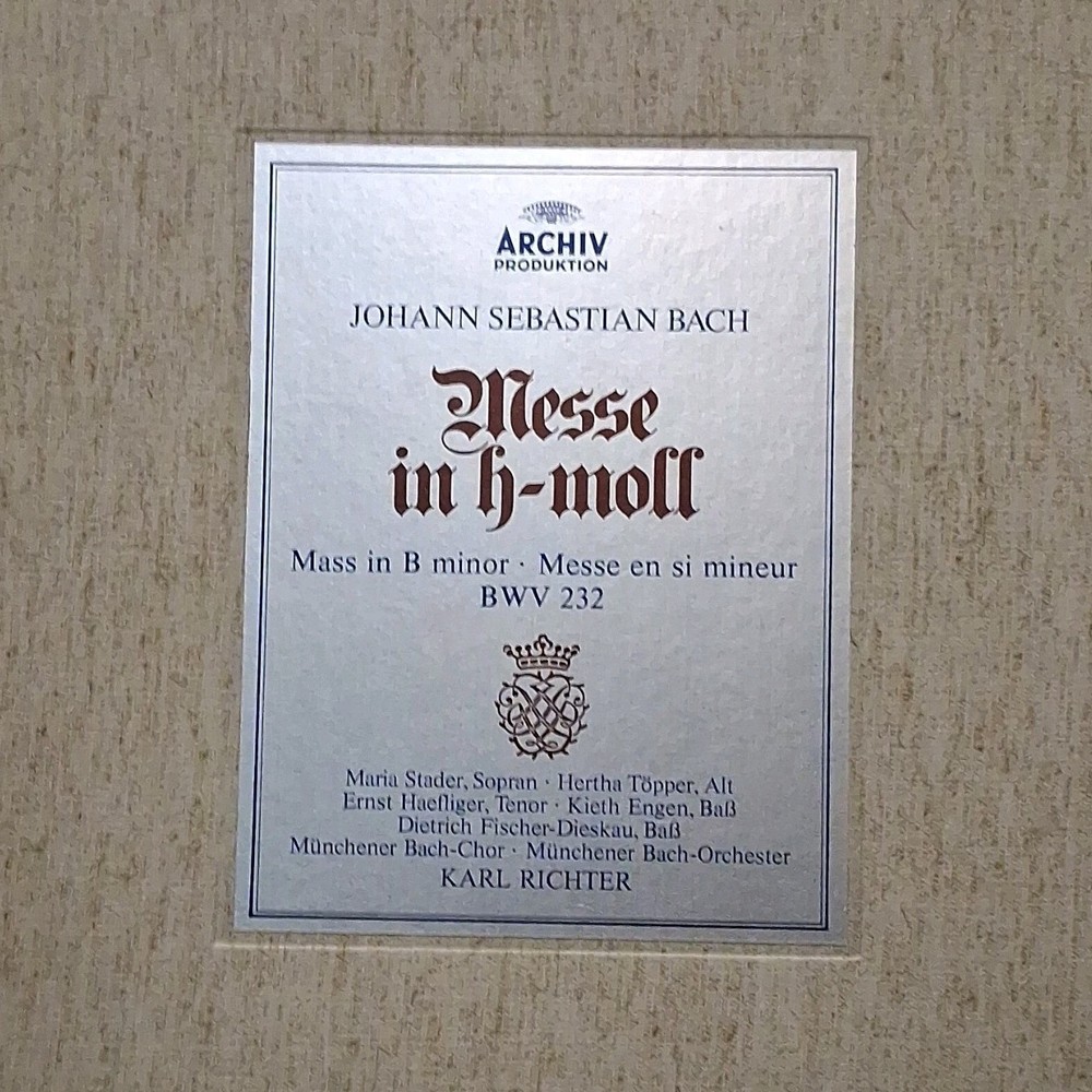Archiv Produktion Bach Messe in h-moll BWV 232 Karl Richter Stereo 33RPM 1961