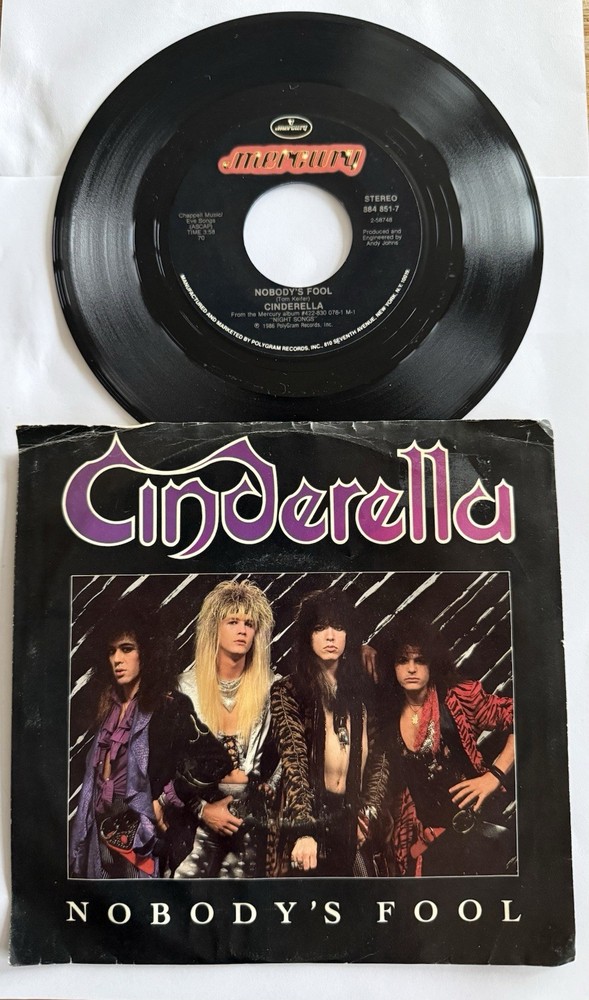 Cinderella Nobody’s Fool Push Push Mercury 884 851 45rpm (1986) W/PS! USA 7”