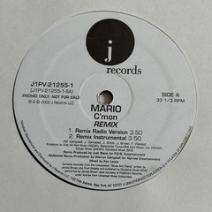 Mario~C’mon Remix 12” Promo~J Records~2002 R&B / Hip-Hop / Rap~FAST SHIP OUT