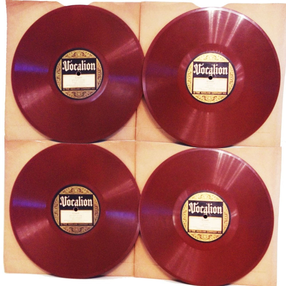 ~FOUR ANTIQUE 1920’S VOCALION RECORDS 10″~AARON LEBEDEFF~MORRIS GOLDSTEIN~
