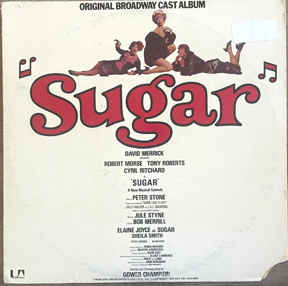 RECORD ALBUM- SUGAR- ORIGINAL BROADWAY CAST ALBUM- 33 1/3 RPM 1972 Vinyl Record