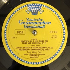 Chopin, Piano Concerto No. 2, Vinyl LP, Deutsche G. 1964, VG+/VG+, 136452 UK 1st