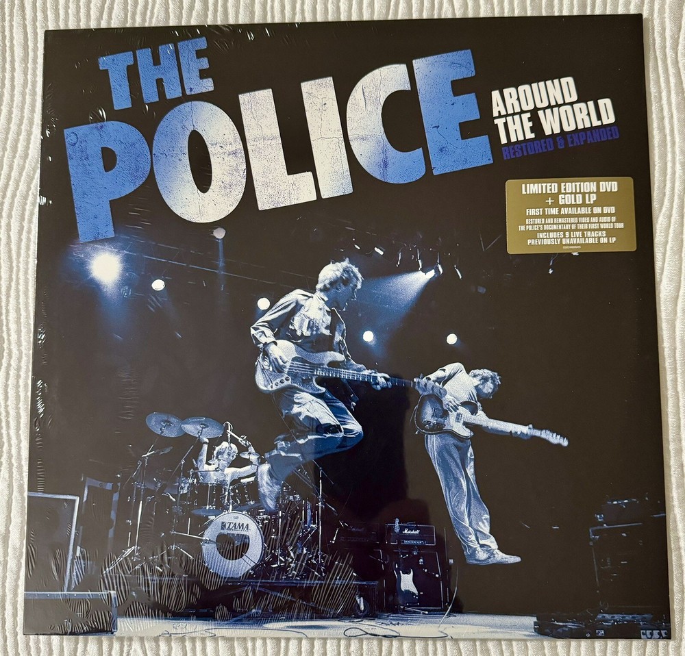 THE POLICE live AROUND THE WORLD gold vinyl LP + DVD new SEALED import FREE