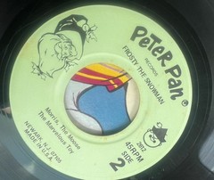Frosty the Snowman 45rpm Vinyl Record 1980 Peter Pan Records 2612 Jingle Bells
