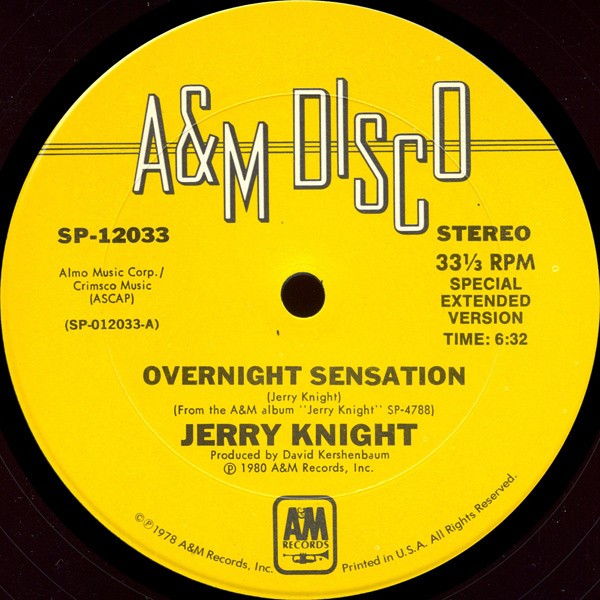 Jerry Knight – Overnight Sensation / Freek Show (12″) (Good (G)) – 3974568622