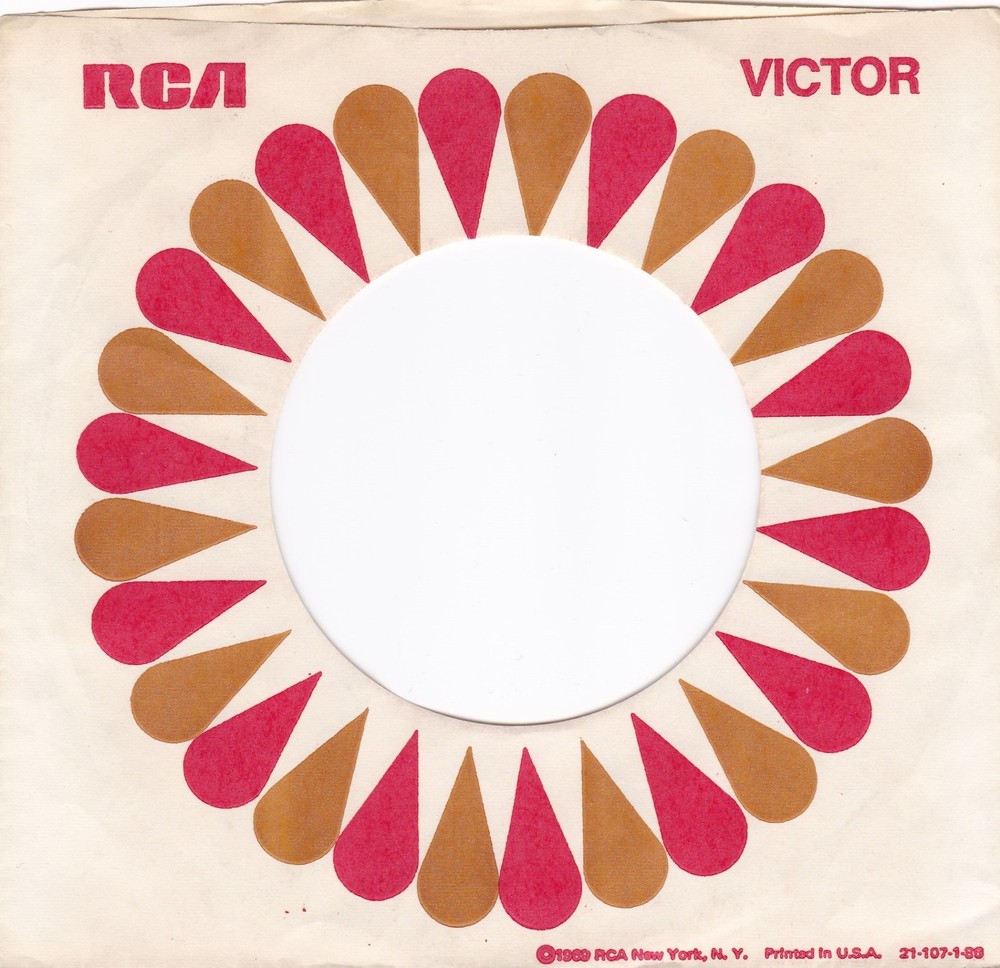 1969 RCA VICTOR RECORDS LABEL RED/GOLD WAXY 7″ 45 RPM Original Record Co. Sleeve