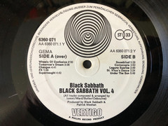 BLACK SABBATH VOL 4 Original 1972 Vertigo Gatefold VG/VG Germany