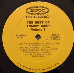 “The Best Of Tommy Cash Volume 1” (Brother Of Johnny) Stereo LP Free Shipping