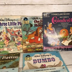 Vintage Disney Disneyland Record and Book Lot Jungle Book Cinderella Snow White