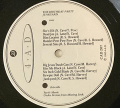 The Birthday Party ‎Junkyard LP Nick Cave Big-Jesus-Trash-Can Ed Big Daddy Roth!