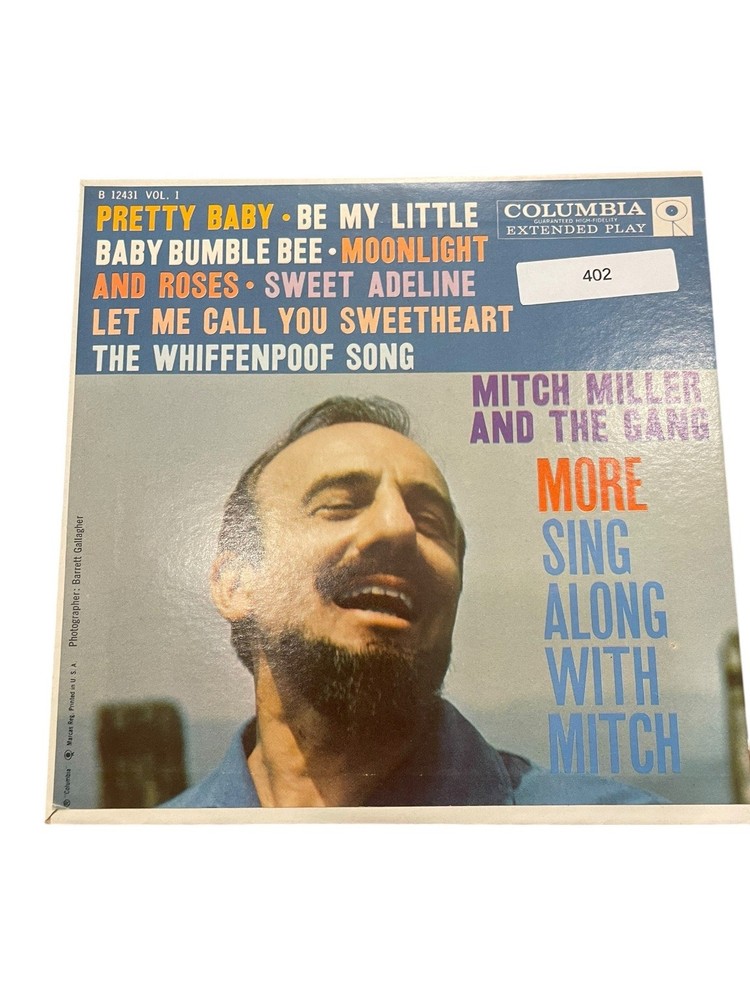 Mitch Miller – More Sing Along With Mitch EP Record 1958 Columbia Pop 45 RPM