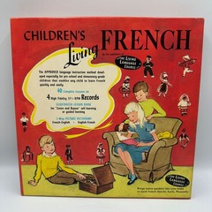 Childrens Living French 40-Lesson 33 1/3 RPM Records With Books