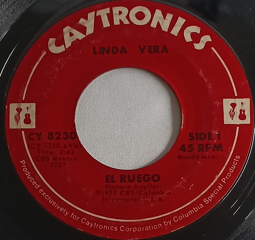 MEXICAN CUMBIA 45 HEAR Linda Vera PIENSO EN TI 1977 Caytronics VG
