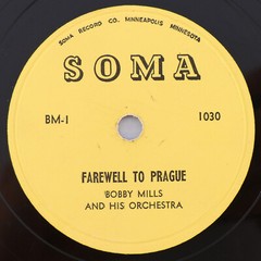 Bobby Mills – Farewell To Prague / Golden Age Waltz – 78 rpm Record 1030 Czech