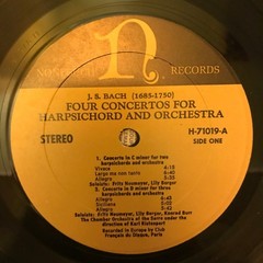 Johann Sebastian Bach, Four Concertos For Harpsichords And Orchestra, (LP, Album