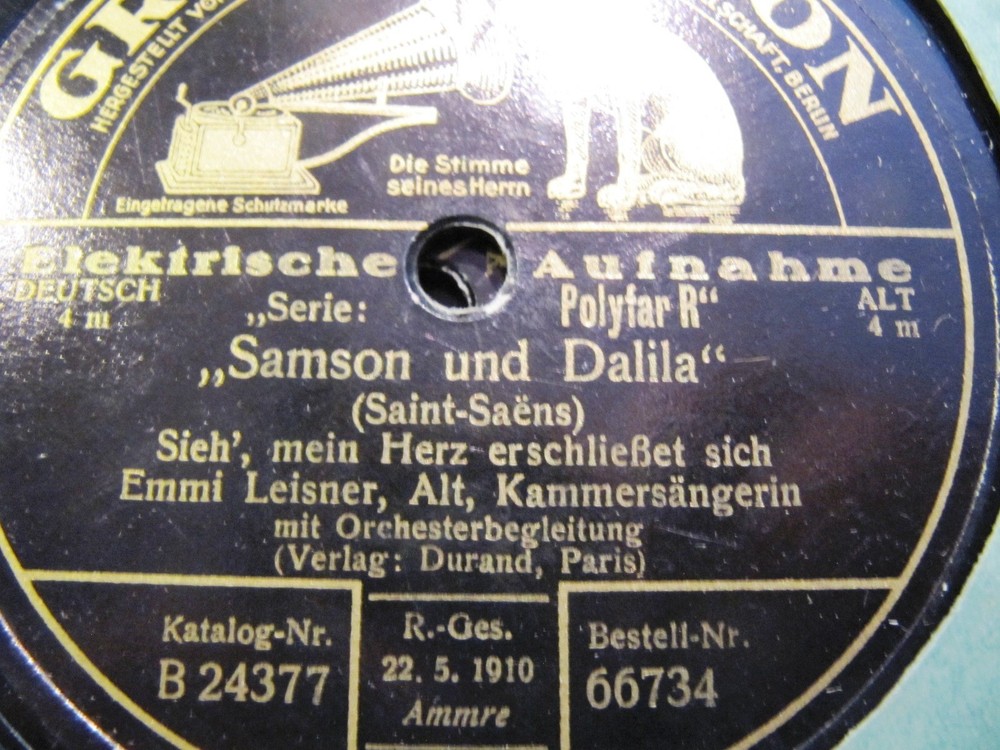 1928 EMMI LEISNER Saint Saens Samson et Dalila Mon Coeur s’ouvre/ Printemps 78
