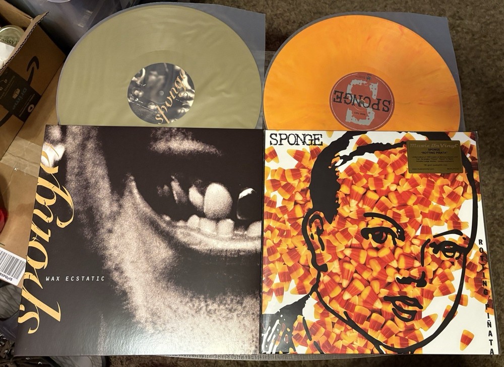 SPONGE Rotting Piñata Flame Music On Vinyl + Wax Ecstatic Gold Vinyl Lot LP NM