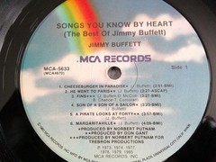 Jimmy Buffett Songs You Know By Heart Greatest Hits OG 1985 W/Insert Vinyl LP