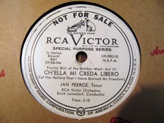 DJ PROMO Special Purpose RCA JAN PEERCE Jewish Tenor Fanciulla del West VINYL _