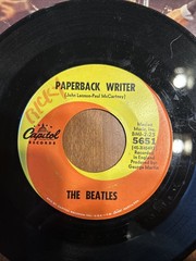 The BEATLES Paperback Writer/Rain 45 rpm Pic SLEEVE 1966 VG+- Scranton Pressing