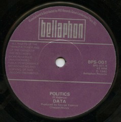DATA ~ Fallout ~ Original 1980 UK Bellaphon label 2-track 7″ vinyl single in p/s
