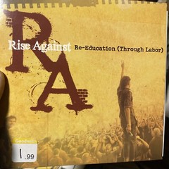 Rise Against Vinyl 7-inch Re-education (Through Labor) White Colored Vinyl NM-