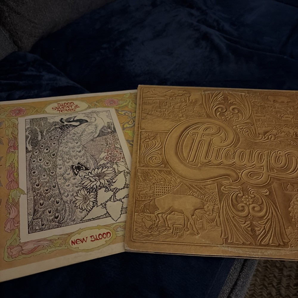Vintage Chicago and Blood, Sweat & Tears Vinyl LP Record lot of 2