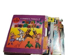Vtg Peter Pan Marvel Disney Fox Pre-School 10 Set 45rpm 33 1/3 7″ Records Boxed