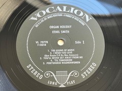 Ethel Smith Organ Holiday Vinyl LP EX/EX with Shrink, Stereo Vocalion VL 73778
