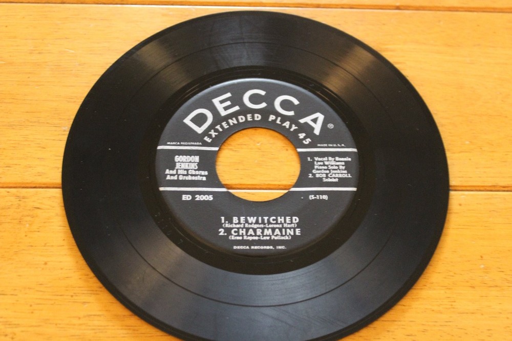 Gordon Jenkins – Bewitched 7″ EP Record 1952 Decca Pop Jazz 45 RPM ED 2005