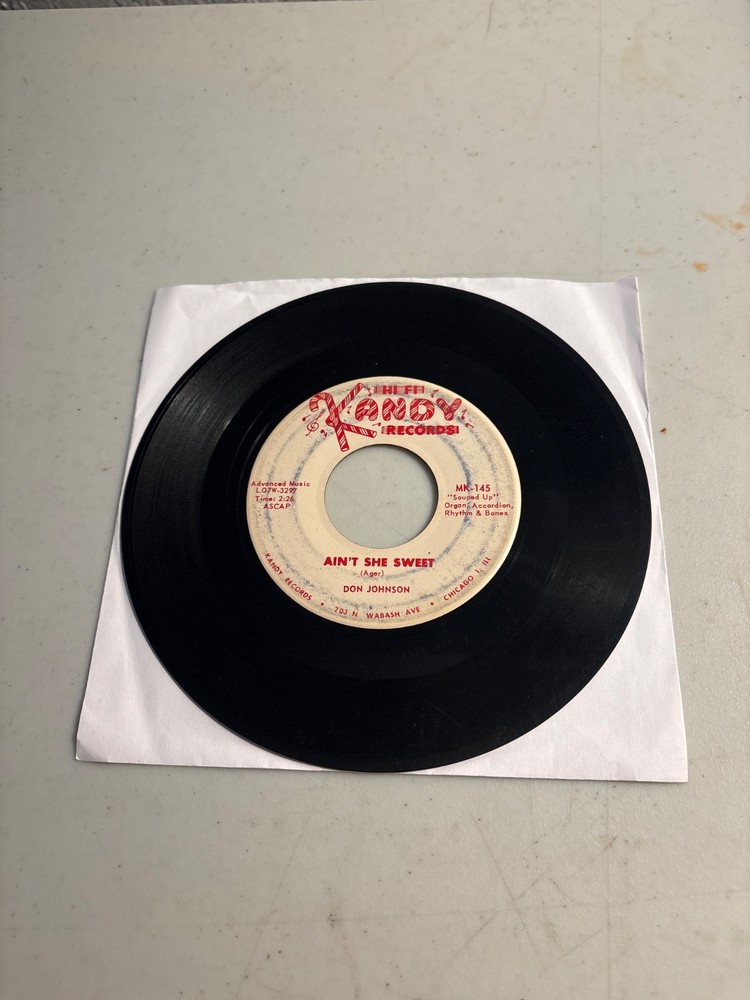 DON JOHNSON PROMO 45 AIN’T SHE SWEET / MOONLIGHT & ROSES RARE KANDY RECORDS VG+