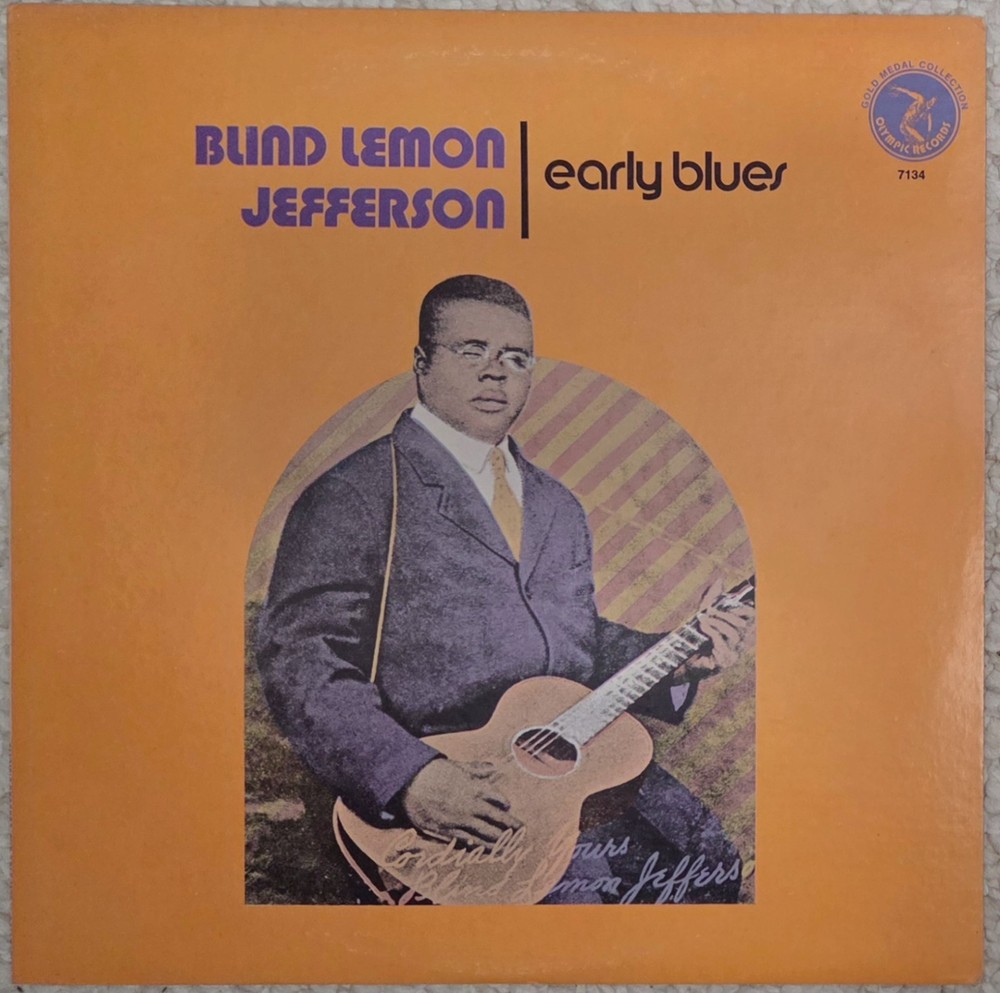 Blind Lemon Jefferson Early Blues vinyl record LP 1974 Olympic Records Texas