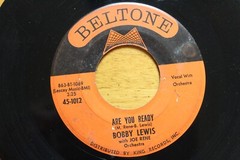 BOBBY LEWIS ONE TRACK MIND / ARE YOU READY 45RPM 7″ JUKEBOX RECORD G+ BELTONE