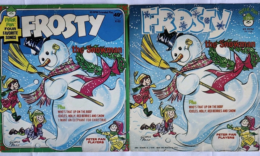 Vintage Frosty The Snowman Book and Record Lot Peter Pan