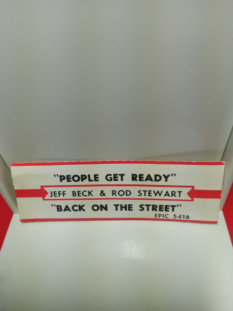 “People Get Ready” Jeff Beck & Rod Stewart Jukebox record title strip Free Ship
